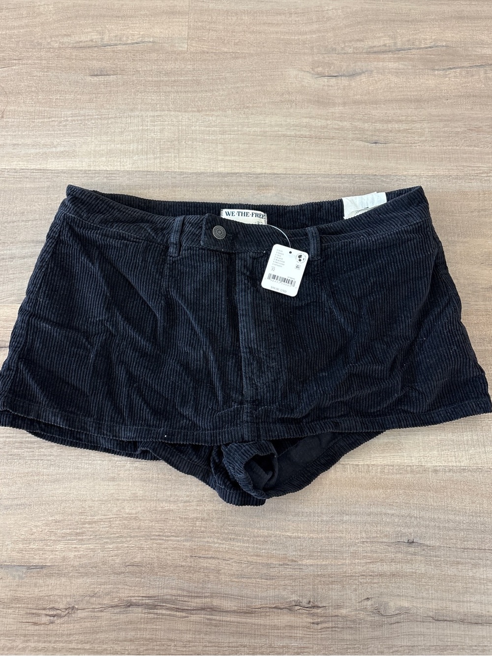 We The Free Black Corduroy Low-Rise Women’s Shorts